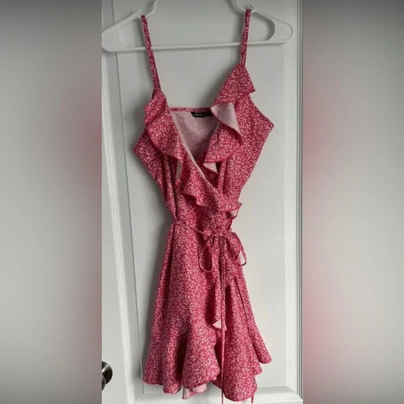 ruffle trim wrap dress - Picture 1 of 4